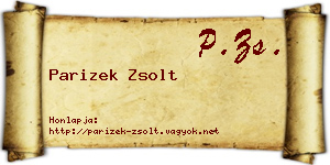Parizek Zsolt névjegykártya